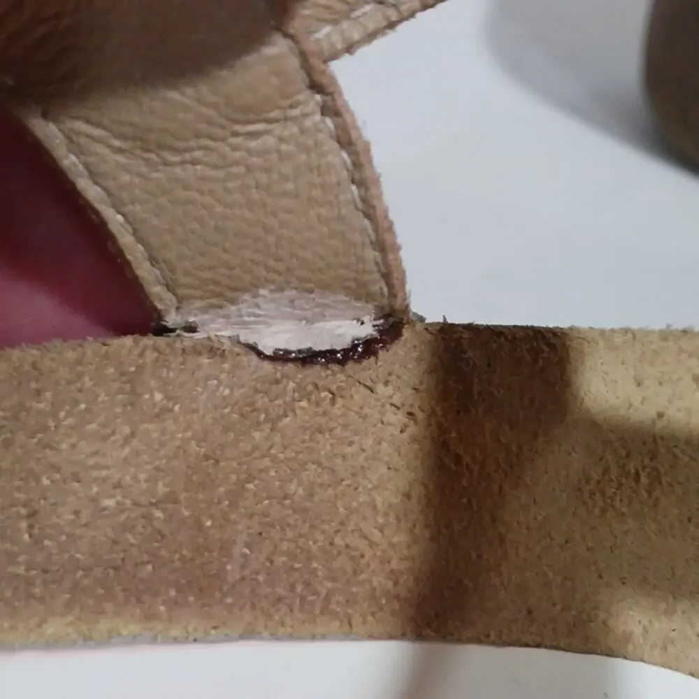 Cordani Gene White Patent Cork Wedge thong sandals sz 39/8